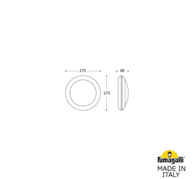 Фасаден плафон Fumagalli 1B2.000.LYP27 BERTA GREY