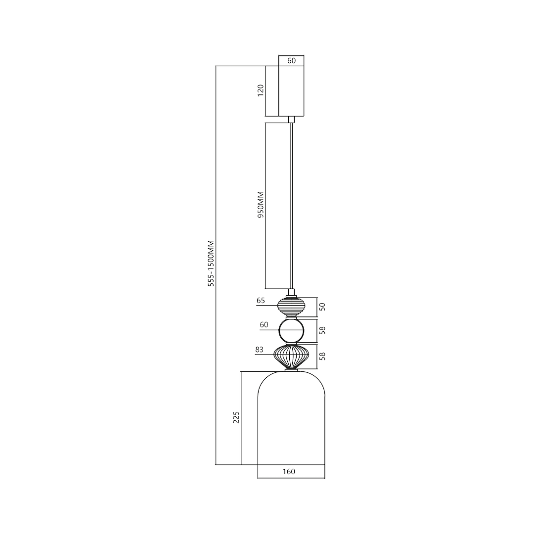 Пендел Arte 12W LED Ø16см черна, ML0358, 305200