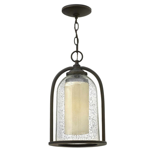 Elstead Lighing HK-QUINCY8M 1 Пендел противовлажен IP54 бронз/релефно стъкло