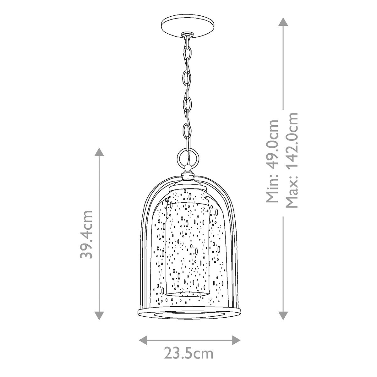Elstead Lighing HK-QUINCY8M 1 Пендел противовлажен IP54 бронз/релефно стъкло