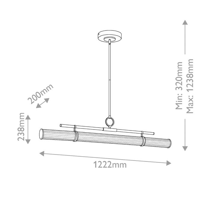 Пендел LED RIVEN бронз 43.5W 3050Lm 3000K