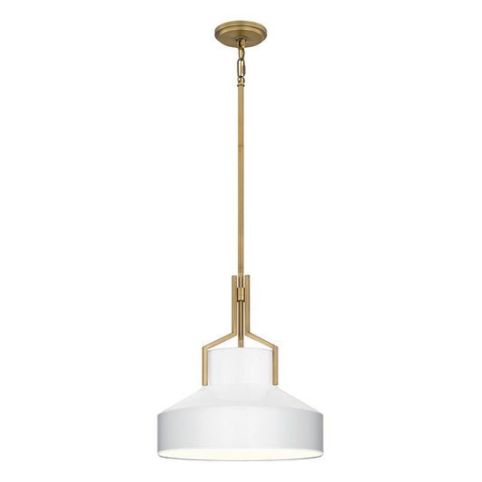 Elstead Lighing QZ-BRECKEN-2P-AB-OPAL Ф37см пендел бронз с опално стъкло