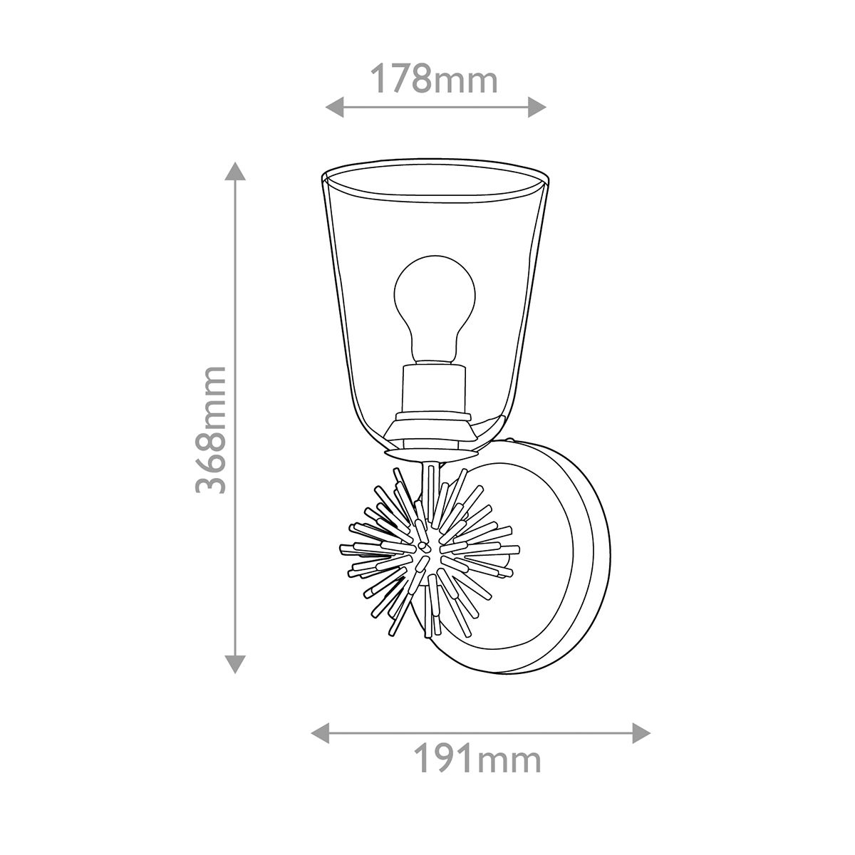 Elstead Lighing STARING-MP-DG CLEAR аплик стъкло/старинен месинг Е27