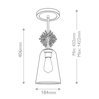 Elstead Lighing STARING-MP-DG CLEAR аплик стъкло/старинен месинг Е27